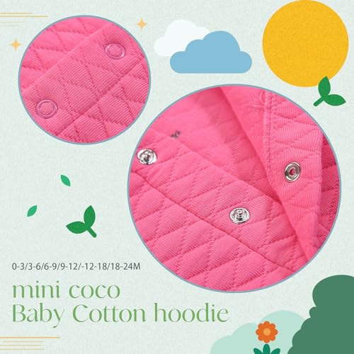 100% Cotton Baby Fall Hoodies Jacket, Comfortable Soft and Warm Baby Spring Jacket,0-24Months Solid-Coloured Coat2