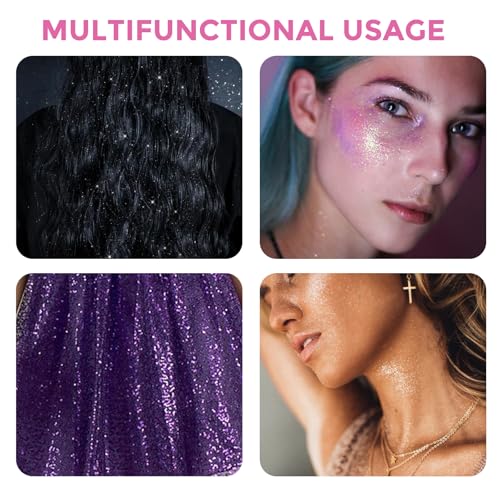 SOVONCARE Spray de glitter para cabelo e corpo instantaneamente, spray de cabelo com glitter facial