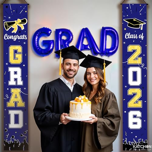 Image of Graduation Decorations 2026 | Large 2026 Grad Door Banner - 72x12 Inch | Hanging Grad Door Decorations | Congrats Grad Banner 2026 for Graduation 2026 | KatchOn