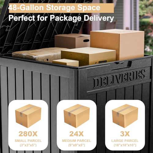 image for PatioZen Package Delivery Boxes for Outside,48 Gallon Lockable Outdoor