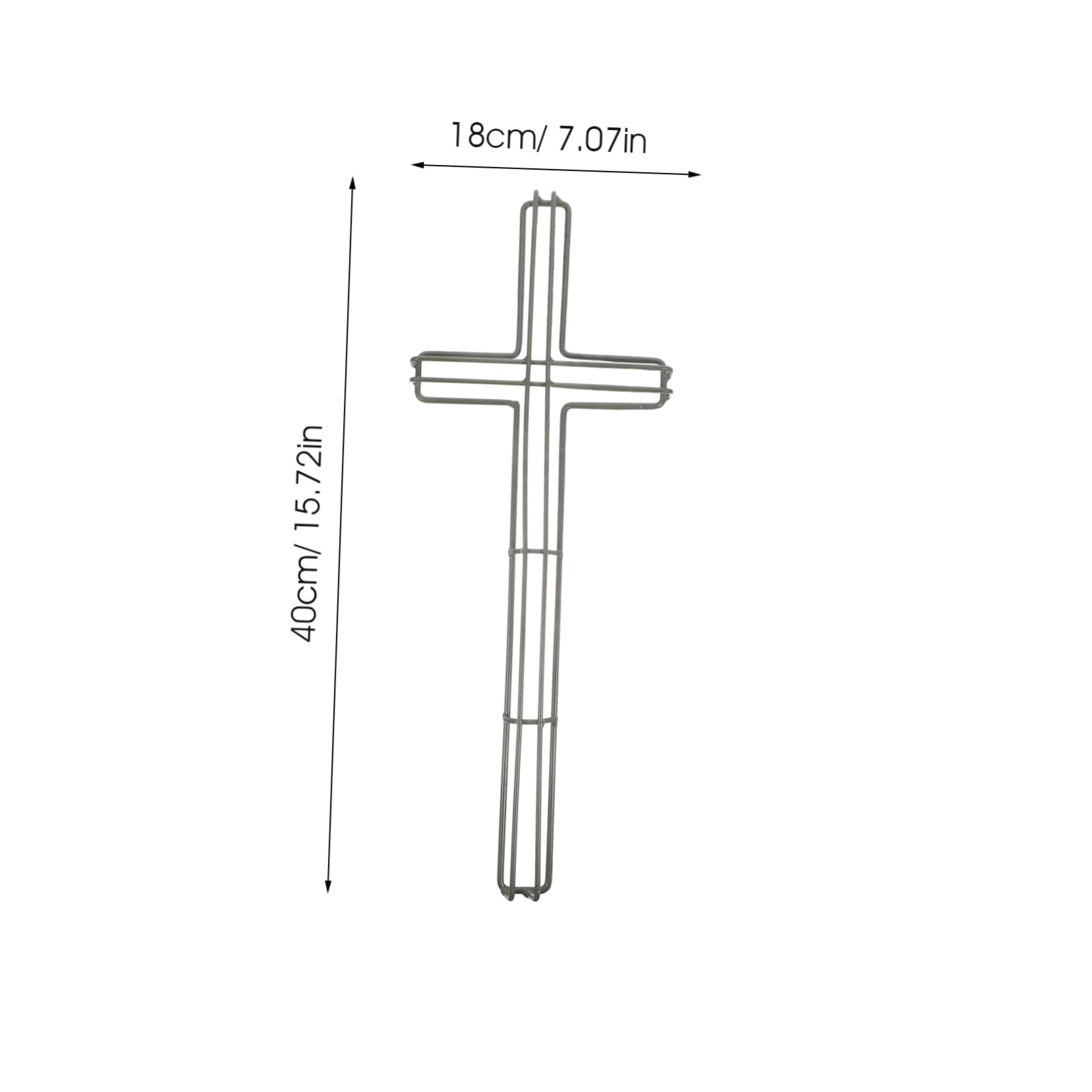 Happyyami Cross Shaped Metal Wire Wreath Frame for Crafts Religious Church Decor for Home Decoration and Floral Arrangements Metal Floral Frame Support