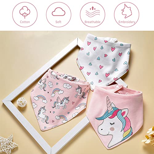 Insular Baby Bibs Baby Bandana Drool Bibs 100% Cotton For Boys Girls Unisex For Teething And Drooling, 6 Pack (Ice Cream&Horse) #TOP4
