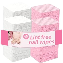 BONXAXK 720Pcs Lint Free Nail Wipes, Polish Remover, No lint Absorbent Soft