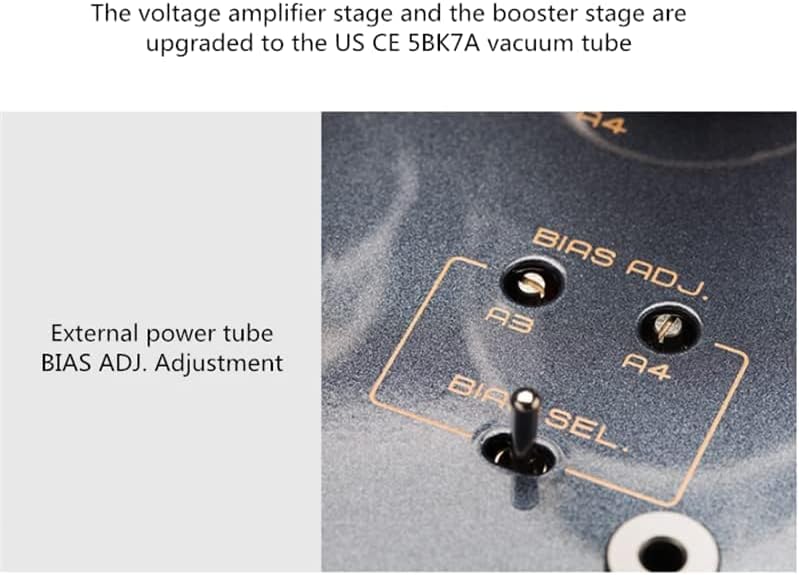 Close-up of the bias adjustment points on the Cayin MT-45MK2 Plus amplifier.