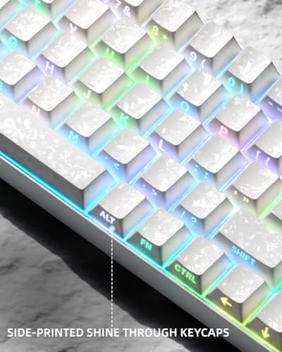 XVX ホワイト シースルーキーキャップ フォージドカーボン調 チェリープロファイル キーキャップセット 140 キー メカニカルキーボード対応 ANSI 配列 MX スイッチ互換