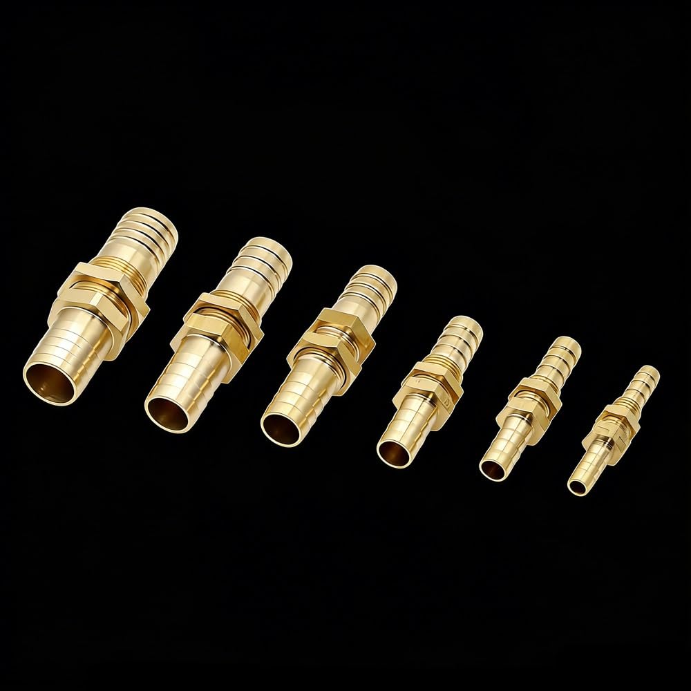 Schlauchverbinder Schlauchtülle, 4–16 mm, Messingrohrverschraubung, 1/8 Zoll, 1/4, 3/8, 1/2, Pagodenanschluss, BSP-Innengewinde für Wasser(Barb 12mm-1I8,100 Pcs)
