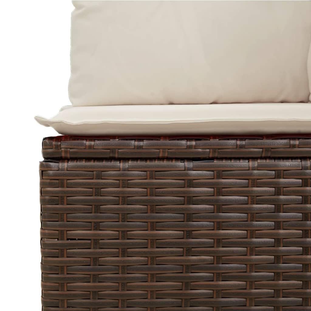 Gecheer Divano da Giardino a 3 Posti, con Cuscini Sfoderabili e Spazio di Conservazione Integrato, 165 x 62 x 69 cm, Rattan PE e Acciaio Verniciato a Polvere, per Esterno e Terrazza