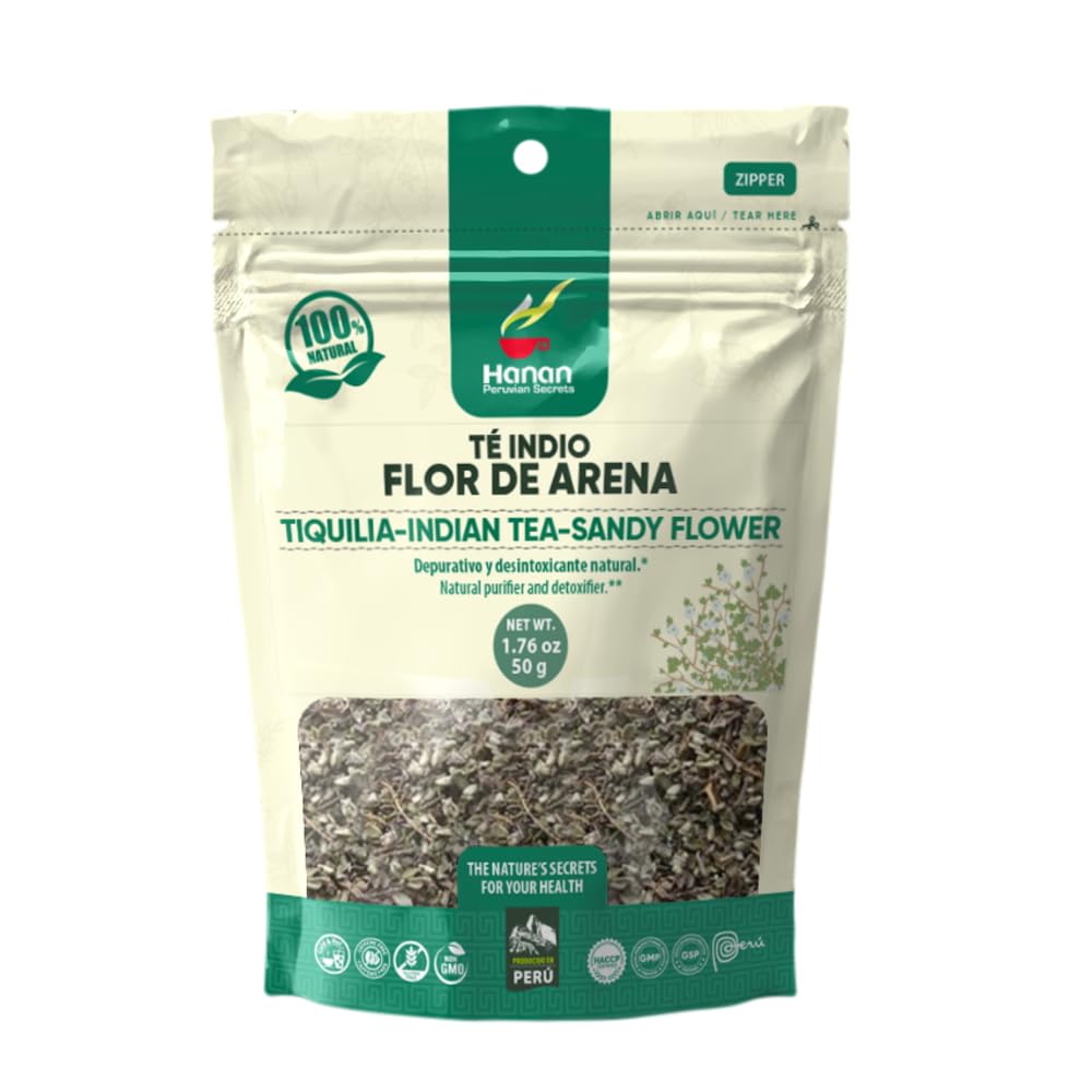 Hanan Peruvian Secrets Flor de Arena - 100% Natural Tiquilia Paronychioides 1.76oz / 50g - Natural Cleanser & Detoxifier Aid, Promotes Good Digestion