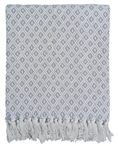Rapport Home Eden 100% Recycled Cotton Throw 127 x 152cm Silver, 127 x 152 cm - Image 2