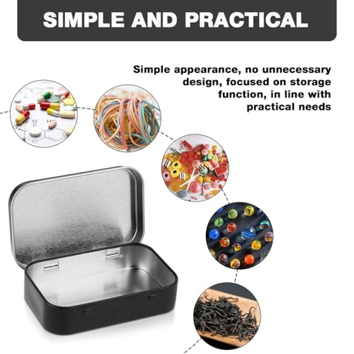 Image of HASTHIP 4Pcs Small Metal Tin Boxes with Lids - Rectangular Mini Storage Containers for Crafts, Candies, Spices, Travel & DIY, 9.5x6x2.2cm