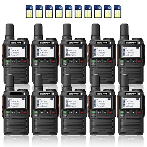 GODPTT Global Walkie Talkie【Free for Life】, Long Range Radio, Nationwide Unlimited Range, 4G LTE PoC Two-Way Radio, Stable Signal, Long Battery Life, Max Durability (10-Pack)