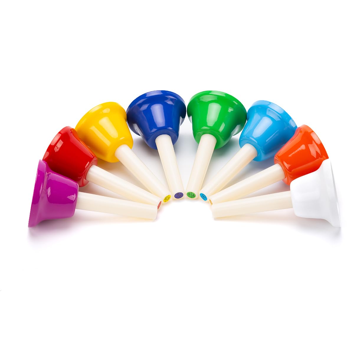 CeleMoon Hand Bells for Beginner - 8 Note Colorful Metal Handbells with Handle - Educational Teaching and Learning Music Instruments - Image 4
