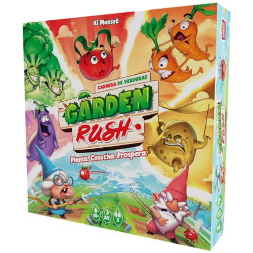 Asmodee Garden Rush Juego de Mesa para Dos Jugadores, Juego de Estrategia de Duelo con temática de jardinería, a Partir de 10 años, 30 Minutos, español