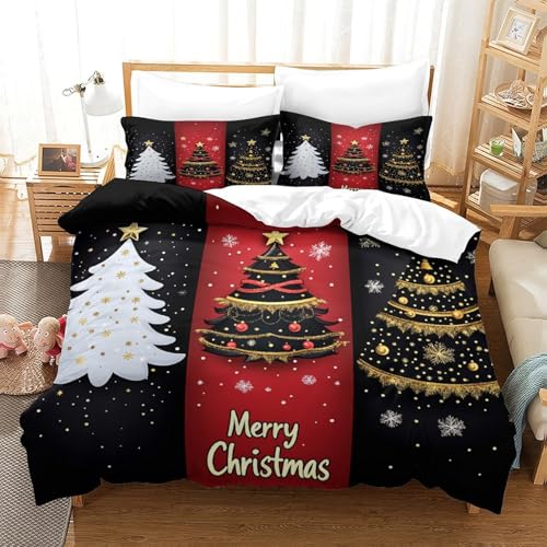 Parure de lit Noël impression 3D haute définition microfibre super douce - 3