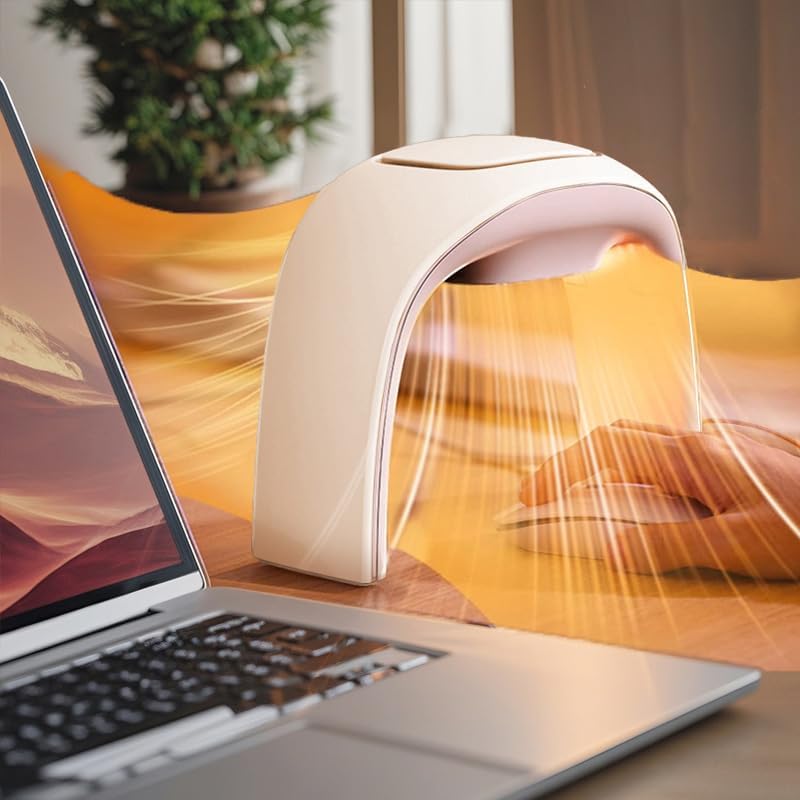 Space Heaters for Indoor Use,Desk Hand Warmer Ceramic Energy Efficient Heater with Thermostat,Personal Electric Desk Hand Heater,Heated Mouse Pad Hand Warmer for Office Christmas Gifts,Beige