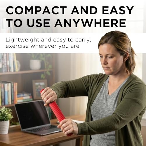 Image of THERABAND FlexBar Resistance Bar, Physical Therapy, Flex, Elbow, Wrist, Red
