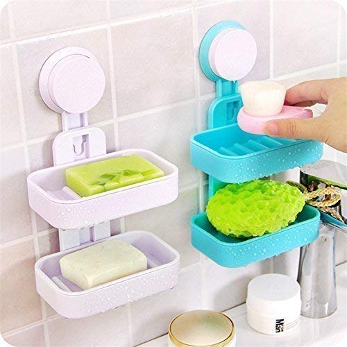 HARIHUB Plastic Plates Double Layer Soap Box Holder Stand/Dispenser Multi 1