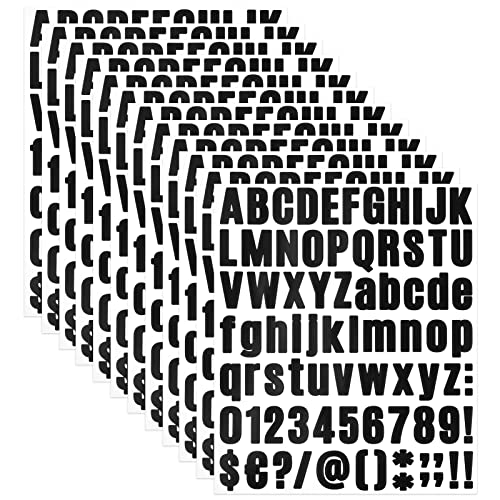 Laughhe 12 Blätter Selbstklebende Nummern Alphabet Aufkleber, Vinyl...