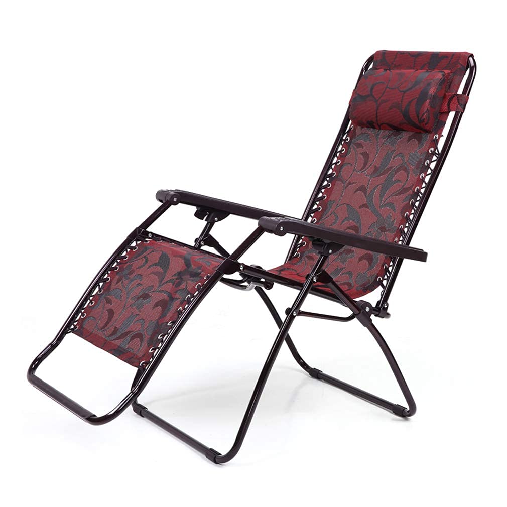 WOTZOV Sun Lounger Adjustable Folding Reclining Chair Zero Gravity Deck Chair Portable Relaxer Armchair With Removable Headrest