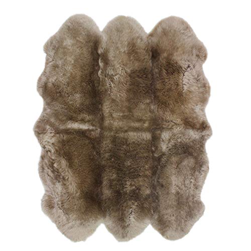 ムートンラグ 天然 オーストラリア産 長毛 6匹物 ラグ トープ 140×180cm 洗える 日本製 NF006TP