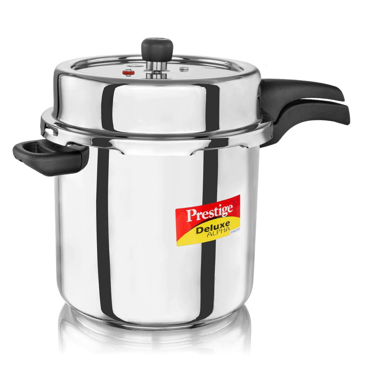 PrestigeSvachh Alpha Pressure Cooker 10L | Induction Compatible Stainless Steel Pressure Cooker | MPD20254 - Grey