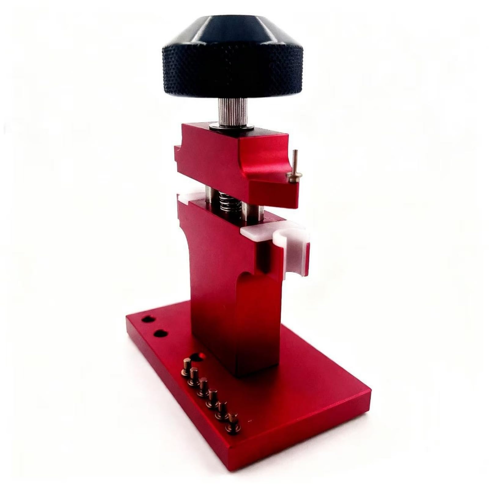 Harilla Outil de Réparation de Montres Extracteur de Tube Presse à Tube Appareil d'Installation Étau de Banc Base Rectangulaire Stable et Bouton Moleté pour