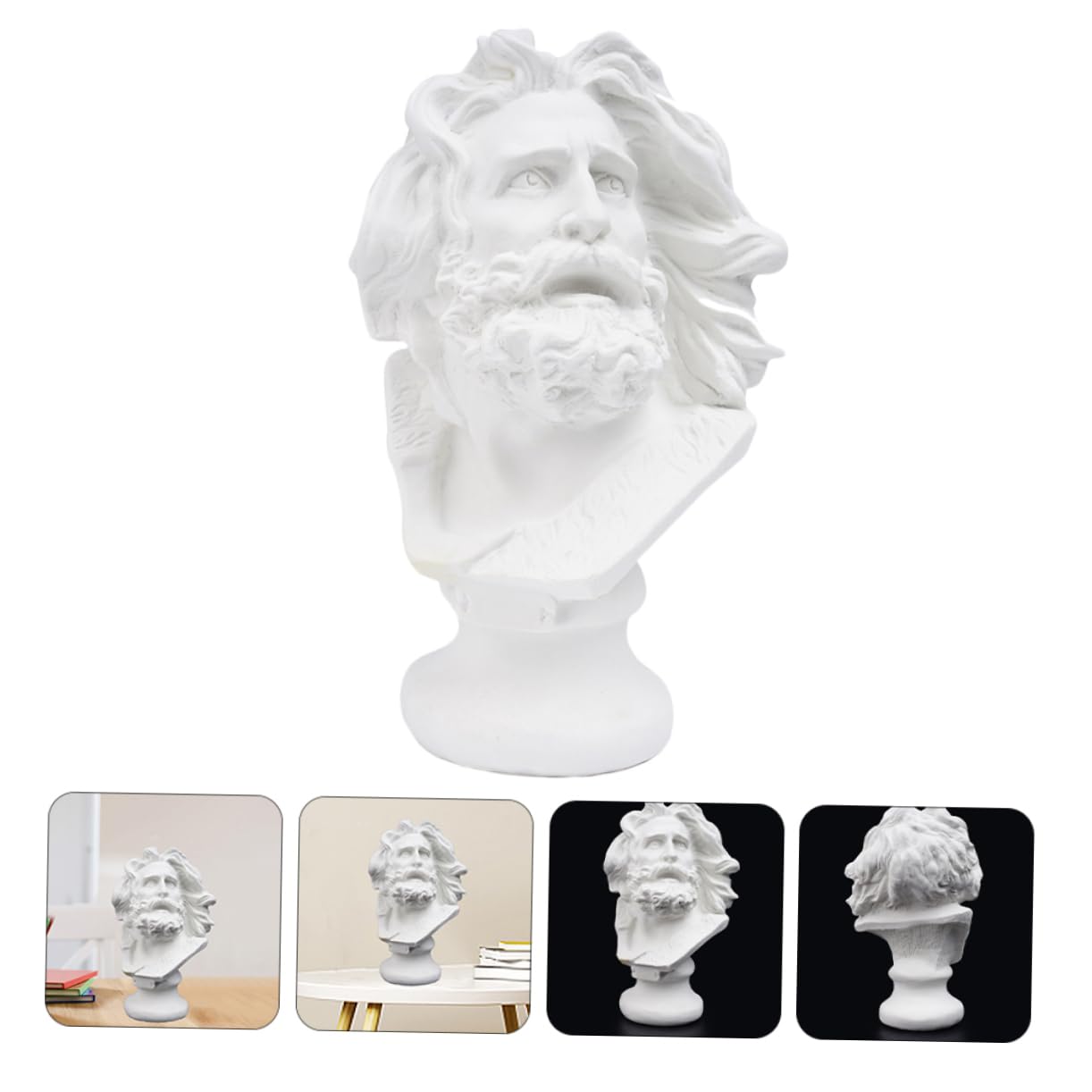 Cabilock 1Pc Men Bust Sculpture Resin Portrait Statue Home Decor for Living Room Multi Functional Art Copy Prop Classic Design for Desktop Ornament and