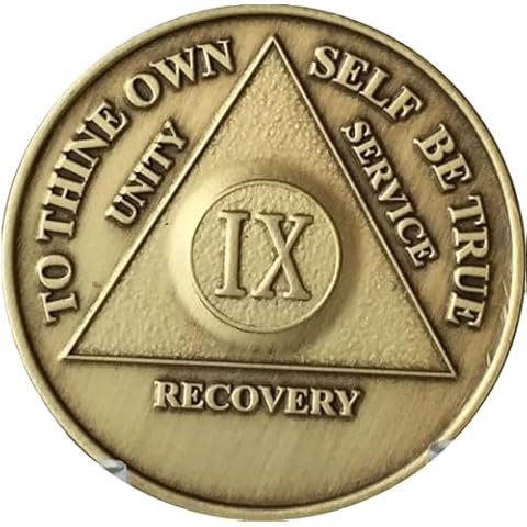 9 YEAR Bronze MEDT - AA Recovery Medallion / Coin - Anniversary or Birthday by MEDT Cover