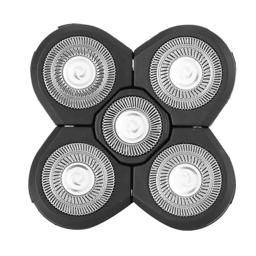 電気シェーバーアクセサリースカルシェーバーピットブルヘッド用5枚刃、男性用交換用洗える、ピットブルスカルシェーバー替刃 (予備刃5枚)