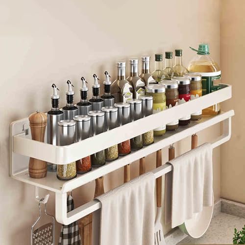 スパイスラックオーガナイザー、食器棚オーガナイザースパイスラック、スパイスラックオーガナイザー壁取り付け、変形しにくく、簡単に落ちません、キッチン、バスルーム、リビングルームに最適