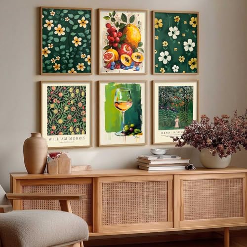 Image of kotart - Floral Wall Art For Wall Decor Living Room Bedroom | Floral Wall Poster With Frames Home Decor Paintings Set of 6 (13X17 INCH, C)