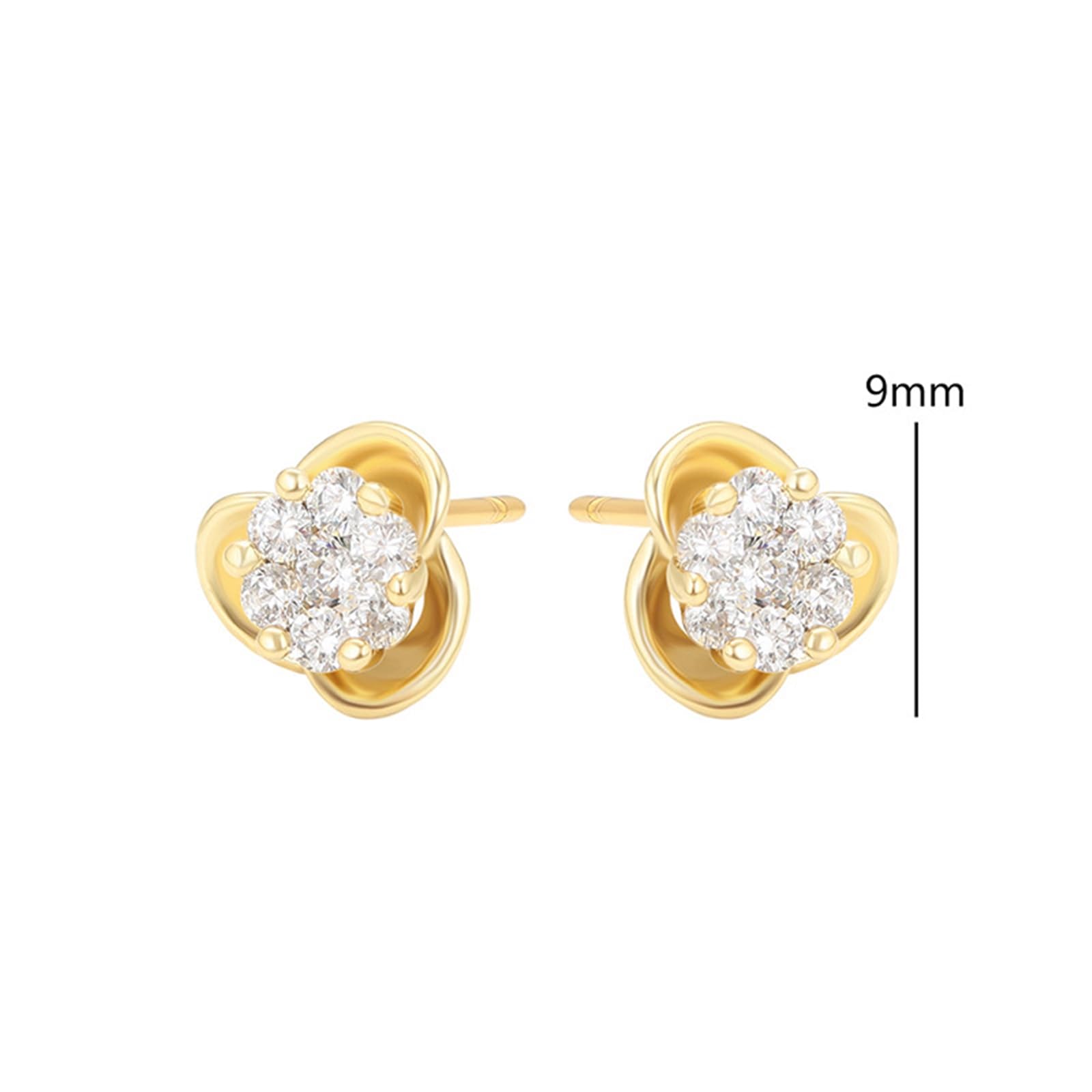 Pendientes de trébol para mujer con moissanite