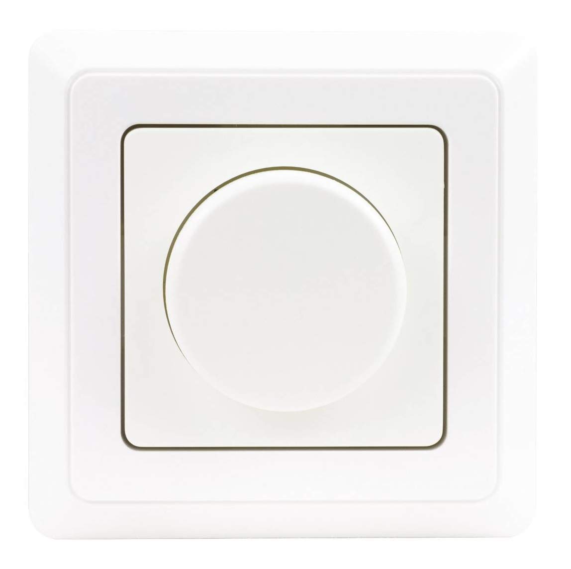REV Ritter LED 5-100 Watt Unterputz Drehdimmer Dimmer PrimaLuxe + Jung Rahmen AS581WW und Dimmerscheibe A1540WW alpinweiß, Phasenabschnitt-Dreh-Helligkeitsregler, Glühlampe 25-300 Watt