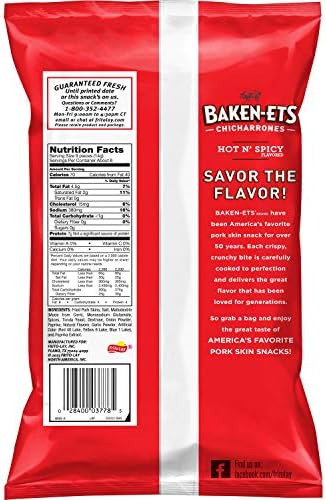 Pork skins nutrition label
