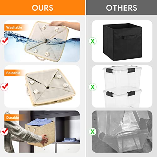Boîte de rangement en tissu pour placard et étagère lot de 4 cubes
