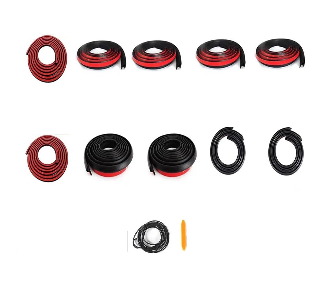 Opifdvsa 11Pcs For Model 3 Compatible For Tesla 2024 Model 3 Y Epdm Rubber Door Seal Strip Auto Trunk Hood Dashboard Sunroof Set(11Pcs For Model 3)