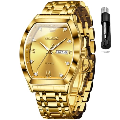 Image of OLEVS Men Watches Square Business Dress Diamond Analog Quartz Date Luxury Watch for Men Casual Stainless Steel Waterproof Luminous Wrist Watch
