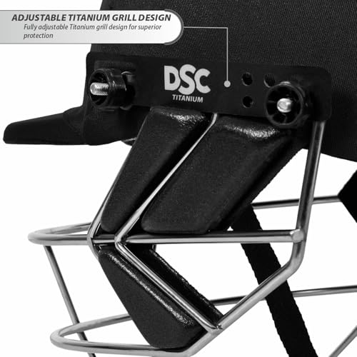 Image of DSC Fort 44 Titanium Cricket Helmet for Mens | Adjustable Titanium Grill | Adjustable Back Support Strap | Light Weight