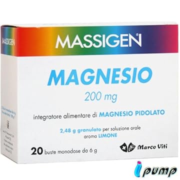 Massigen magnesio pidolato Polvere 200mg 20 buste