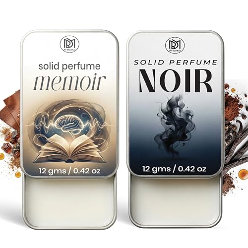Image of Dr.Mashur Solid Perfume |Memoir&Noir Alcohol Free Wax Perfume Balm, Long Lasting | Pocket Tin 12g, Pack Of 2| Non Greasy Smooth Glide, Travel Friendly Men And Women