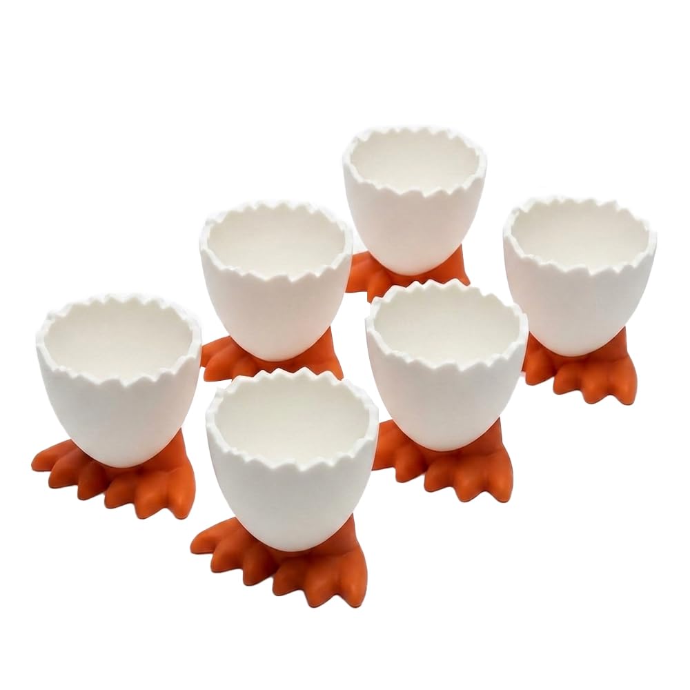 6 Pcs Egg Cups, Cute Egg Cup Holders & Egg Stand Set for Festive Breakfasts and Brunch Gatherings