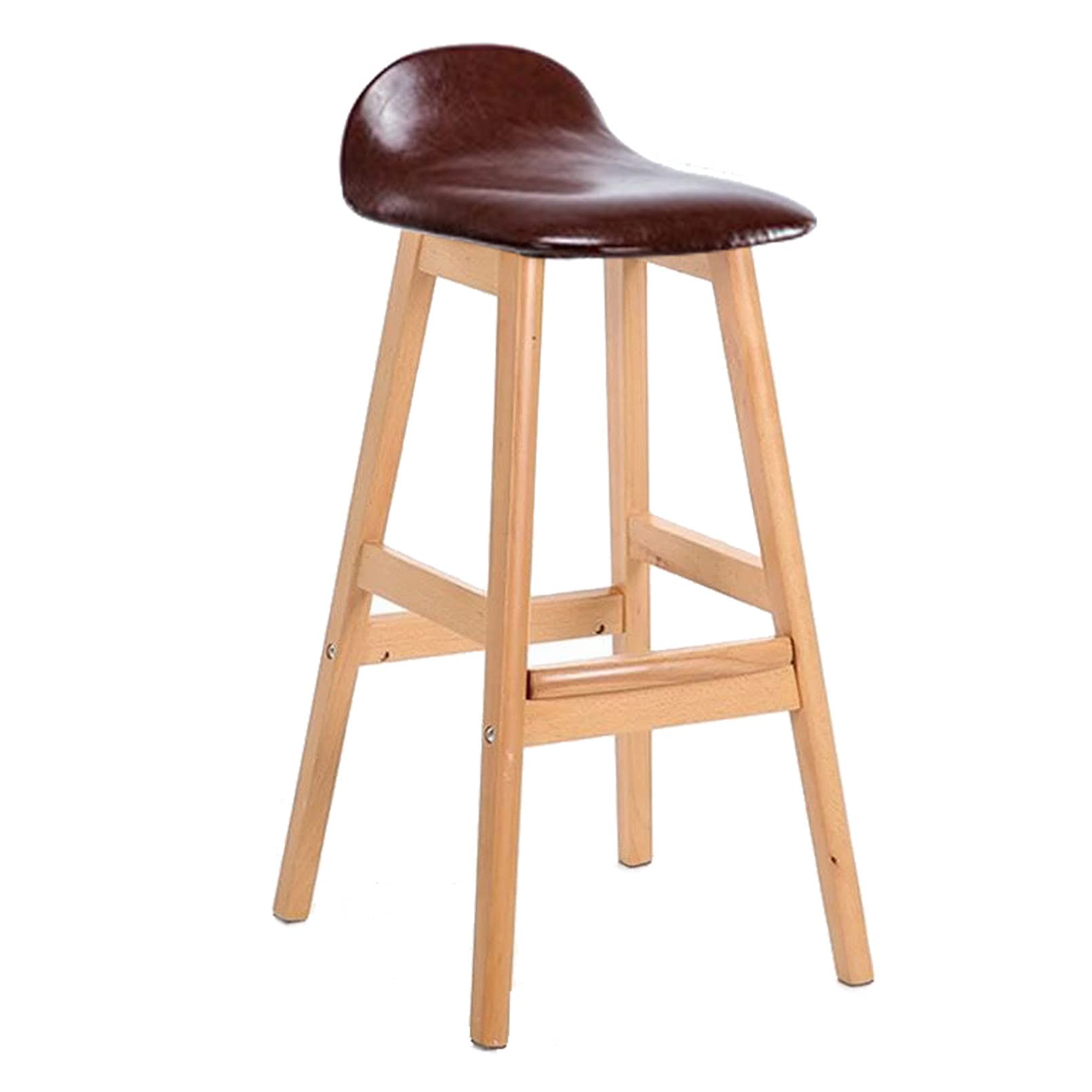 Tabouret de comptoir en bois noble et acier fixe style rétro