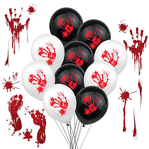 52 Pcs Halloween Scary Party Balloons & Stickers, 12