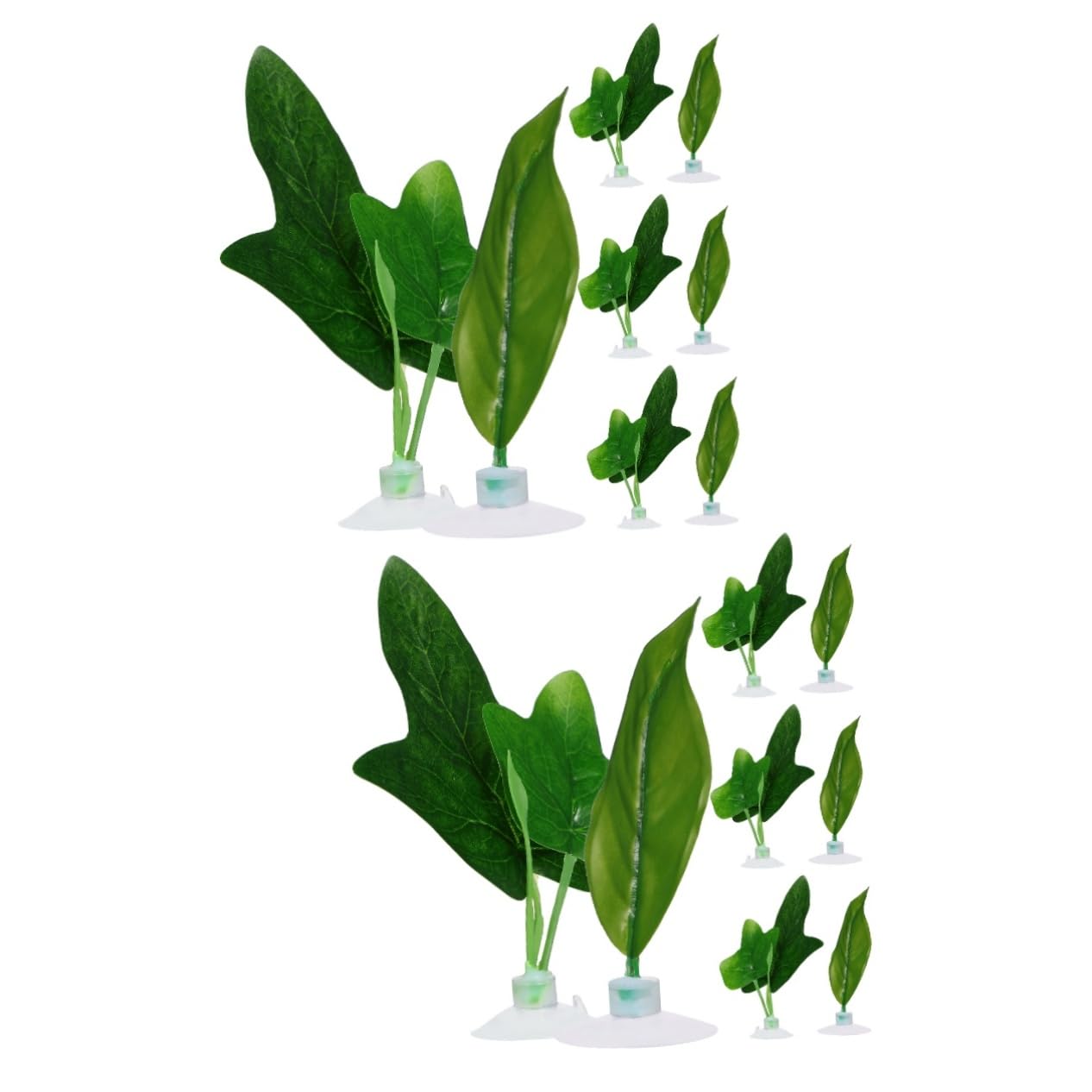 TOYANDONA 2 Series Hojas De Pecera Artificial Planta Falso Acuario Cría Accesorio De Pescado Betta Hojas De Desove Betta Hamaca De Hoja De Betta Hoja De Descanso El Plastico 8 Piezas*2
