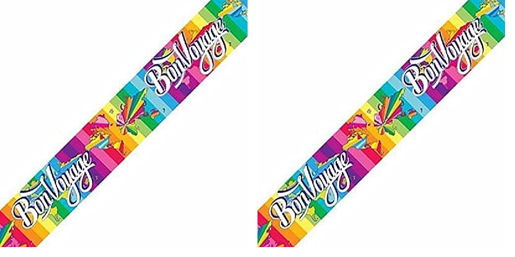9ft Banner Bon Voyage Holographic Foil Multicolour (Pack of 2)