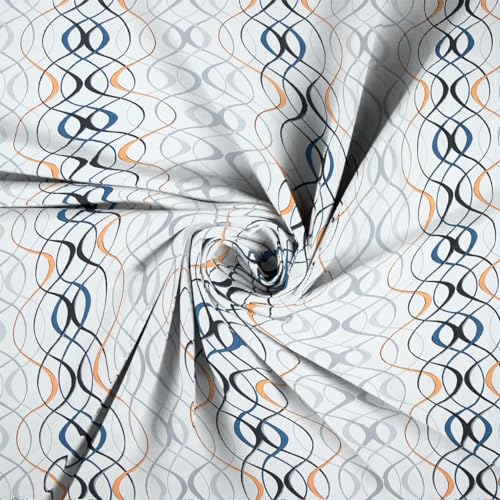 Image of NEW LEAF Glace Cotton 220 TC Flat Single Bedsheets for Summer Breathable | Wrinklefree (Size-60 X 90 Inch) with 1 Pillow Covers (Size-17 X 27 Inches, Zigzag, White Black Zigzag)