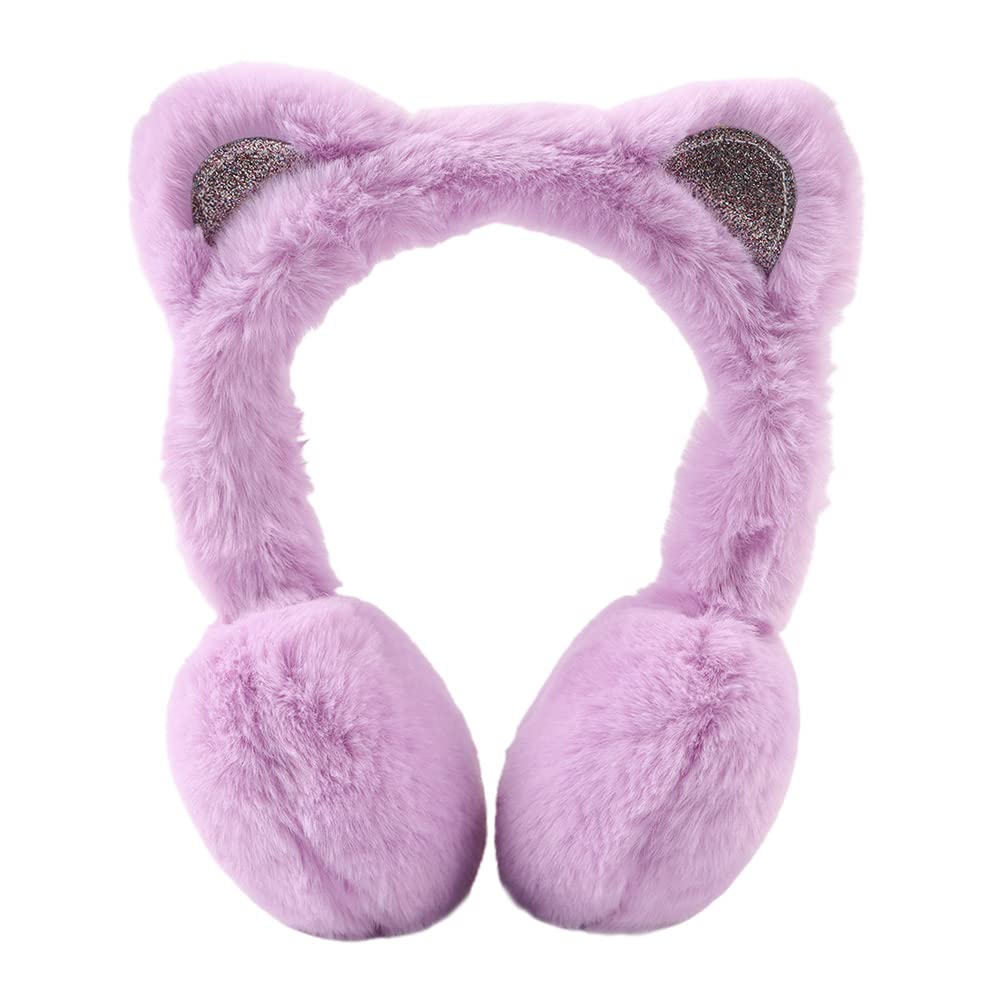 Peecabe Winter Kids Earmuffs Warm Girl Ear Muffs For Toddler with Cat Ears
