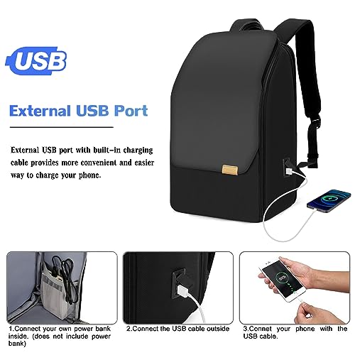 G-FAVOR Business Backpack for Men, Laptop Backpack with USB Charging Port for 15.6 inch Laptop, Water-resistant Expandable Travel Backpack2