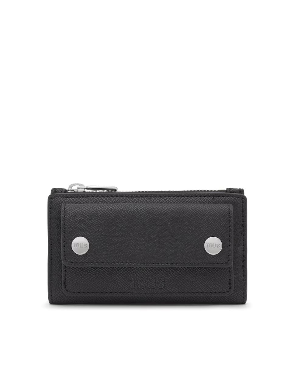 TOUS Cartera Audree Pockets Pequeña Negra – Ref. 2002360751 | Mujer | 8,5 x 14 x 3,5 cm