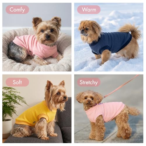 Image of 1 Pack Dog Shirt for Small Supplies Functional Waffle Dog Clothes Warm Soft Sweatshirt Outfit for Dogs Cats Pet Apparel